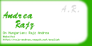 andrea rajz business card